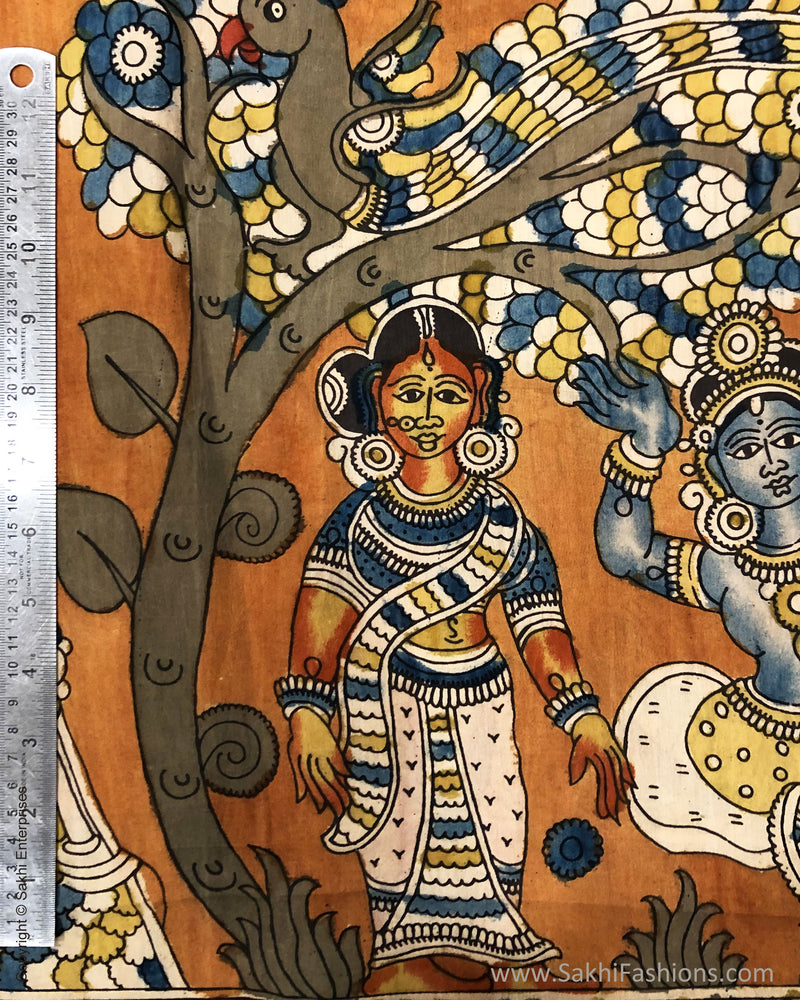 BL-F32303 Mustard Silk Kalamkari