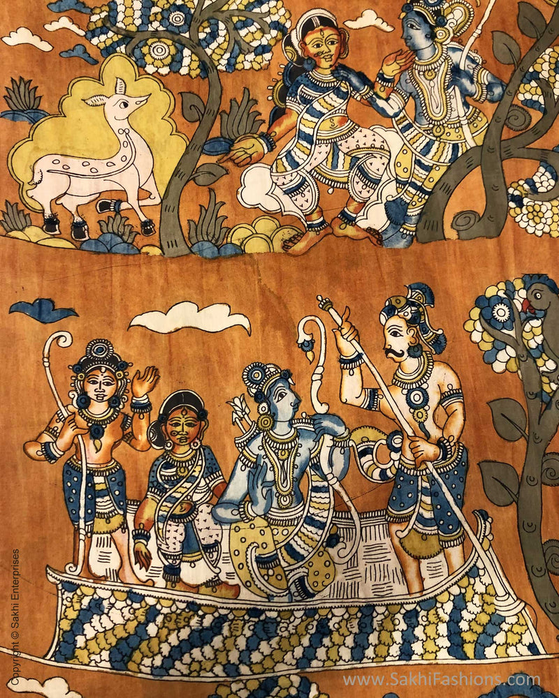 BL-F32303 Mustard Silk Kalamkari