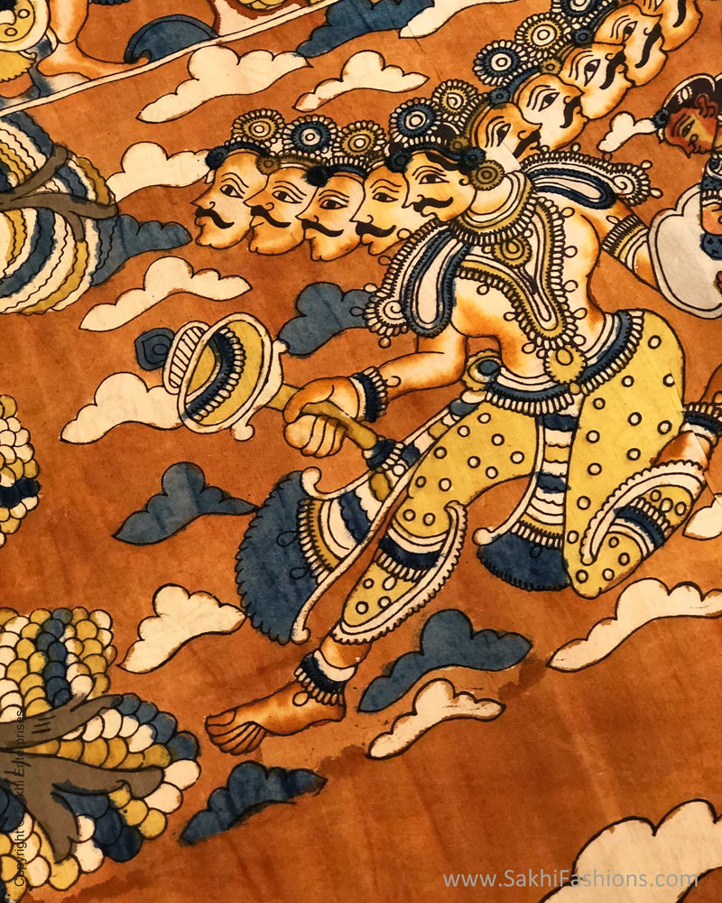 BL-F32303 Mustard Silk Kalamkari