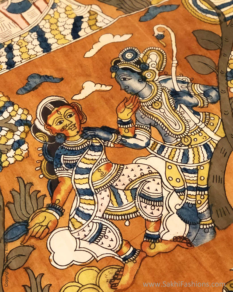 BL-F32303 Mustard Silk Kalamkari