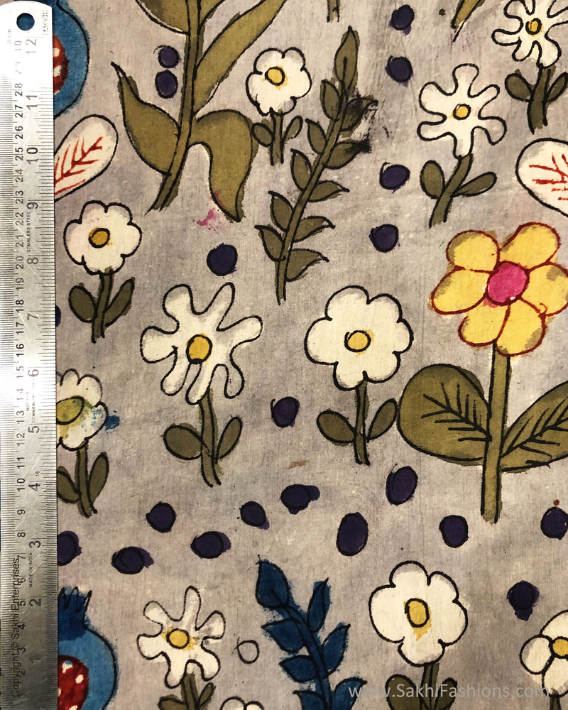 BL-F32013 Grey Silk Kalamkari