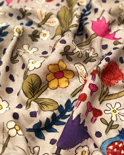BL-F32013 Grey Silk Kalamkari