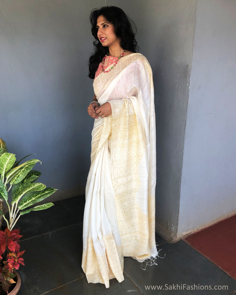 EE-S31723 Cream Matka Sari