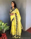 EE-S31917 Lemon Organza Sari