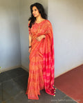 EE-S32059 Reddish Pink Geecha Sari