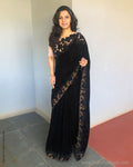 EE-S32321 Black Cutwork Sari