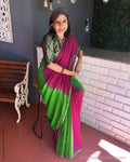 EE-S32822 Green Chiffon Saree