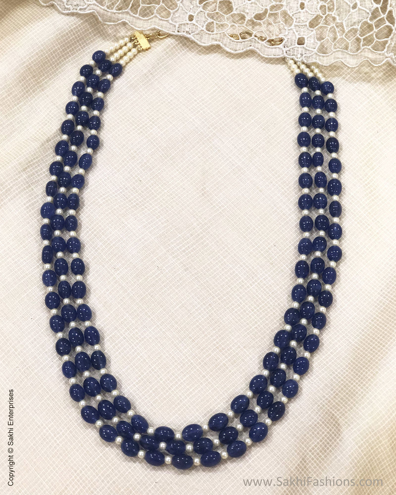 AJDS-30541 Pearl Blue Bead Mala