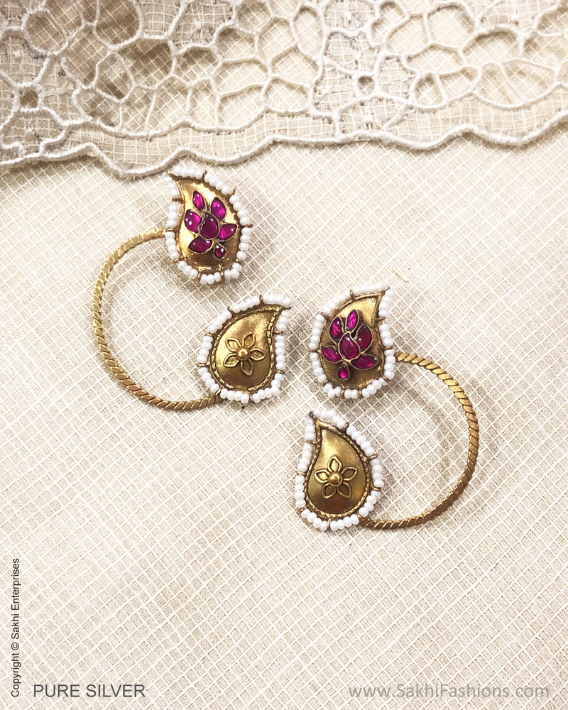 ASDS-30584 Silver Pearl Earrings