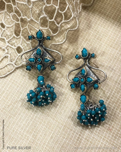 ASDS-30568 Turq Silver Earring