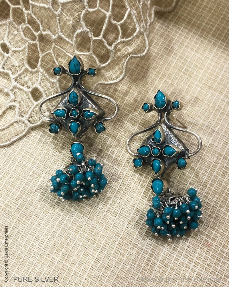 ASDS-30568 Turq Silver Earring