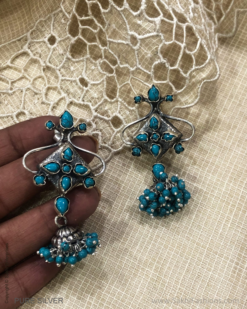 ASDS-30568 Turq Silver Earring