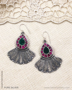 ASDS-30575 Silver feather Earring
