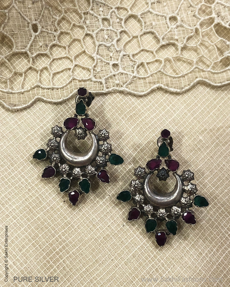 ASDS-30588 Red Green Silver Earring