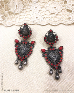 ASDS-30589 Coral Silver Earring