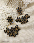 ASDS-30592 Silver Black Earring