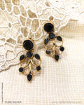 ASDS-30604 Silver Black Earring