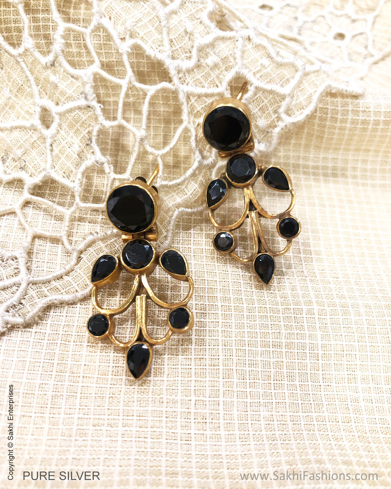 ASDS-30604 Silver Black Earring