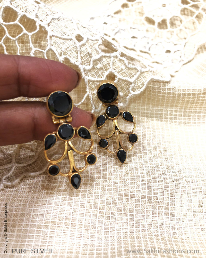 ASDS-30604 Silver Black Earring
