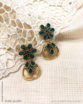 ASDS-30615 Silver Green Earring