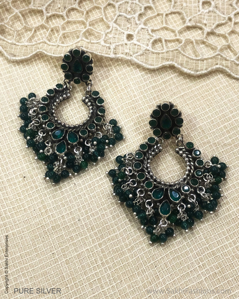 ASDS-33509 Green Silver Chaandbali