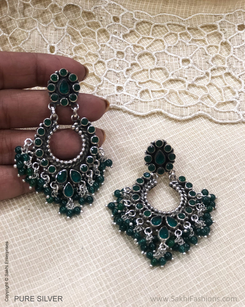 ASDS-33509 Green Silver Chaandbali