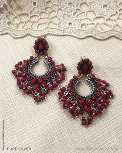 ASDS-33512 Coral Silver Chaandbali