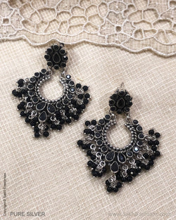ASDS-33515 Black Silver Chaandbali