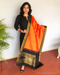EE-S32557 Orange Kanchi Dupatta