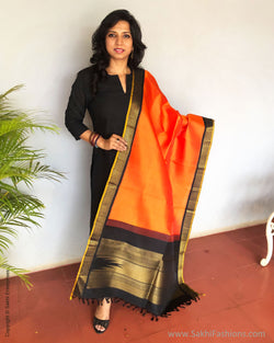 EE-S32557 Orange Kanchi Dupatta