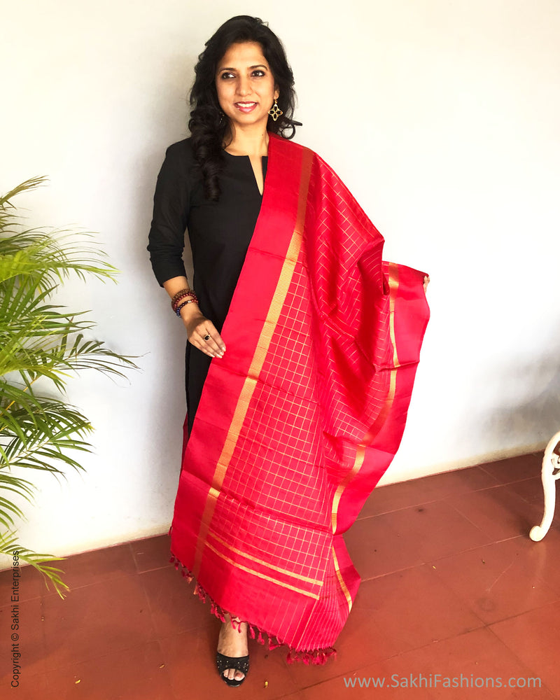 EE-S32748 Red Kanchi Dupatta