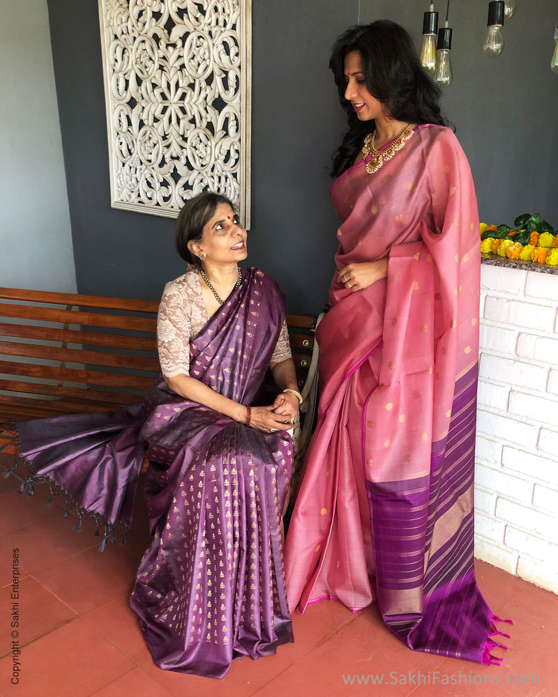 EE-S33904 Purple Tussar Sari