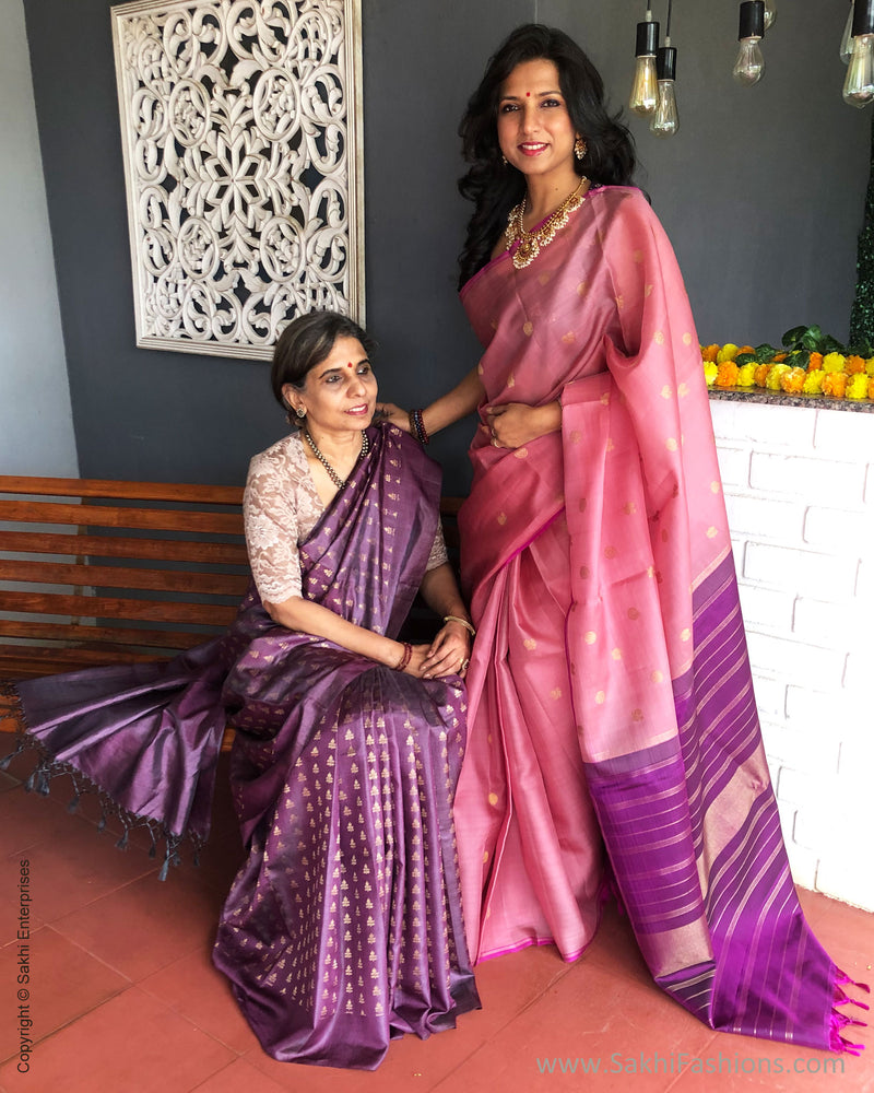 EE-S33904 Purple Tussar Sari