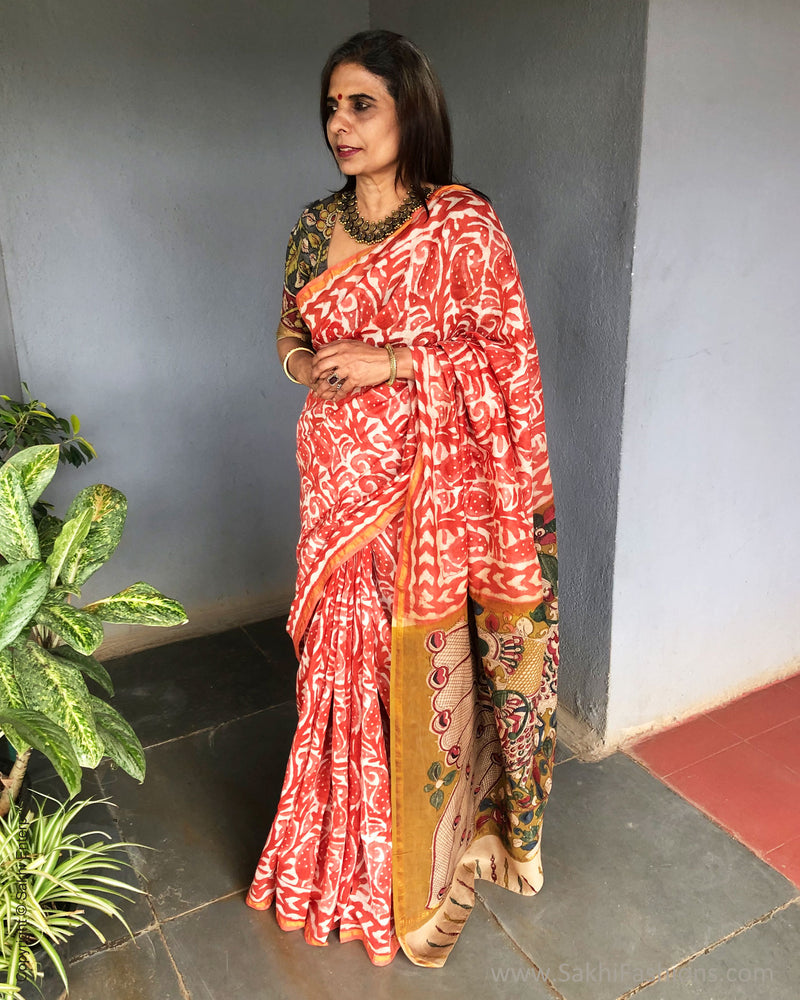 EE-S34310 Peach Dabu Chanderi