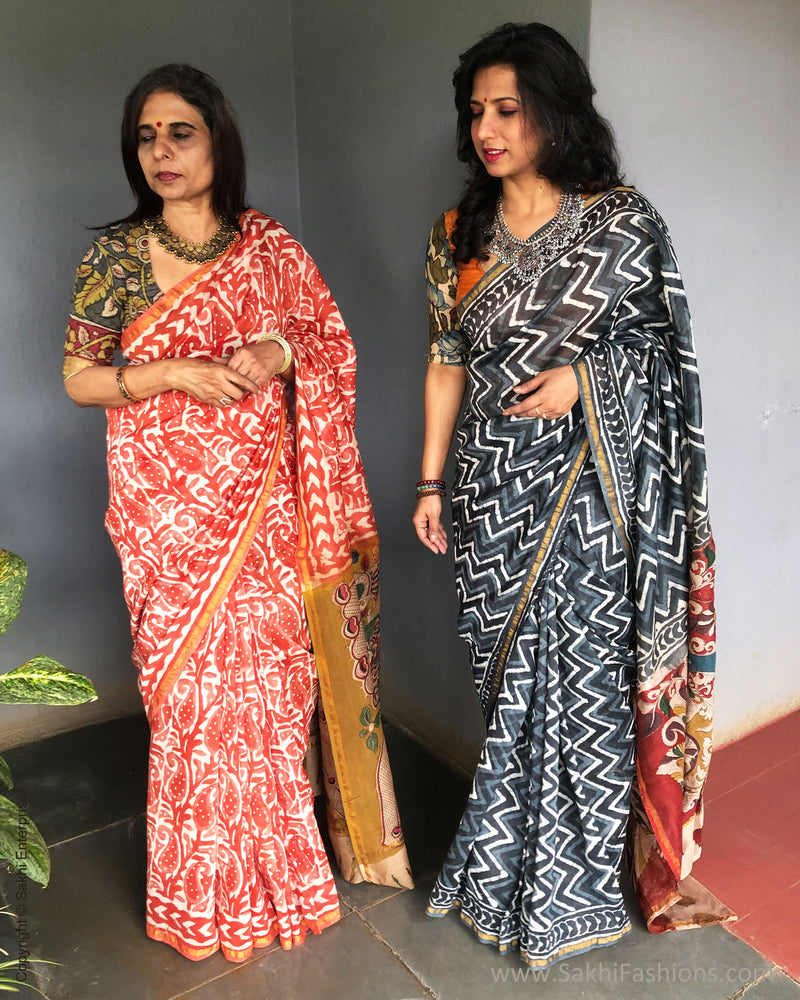 EE-S34321 Grey Dabu Chanderi