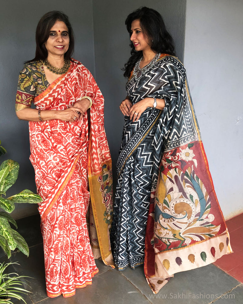 EE-S34321 Grey Dabu Chanderi