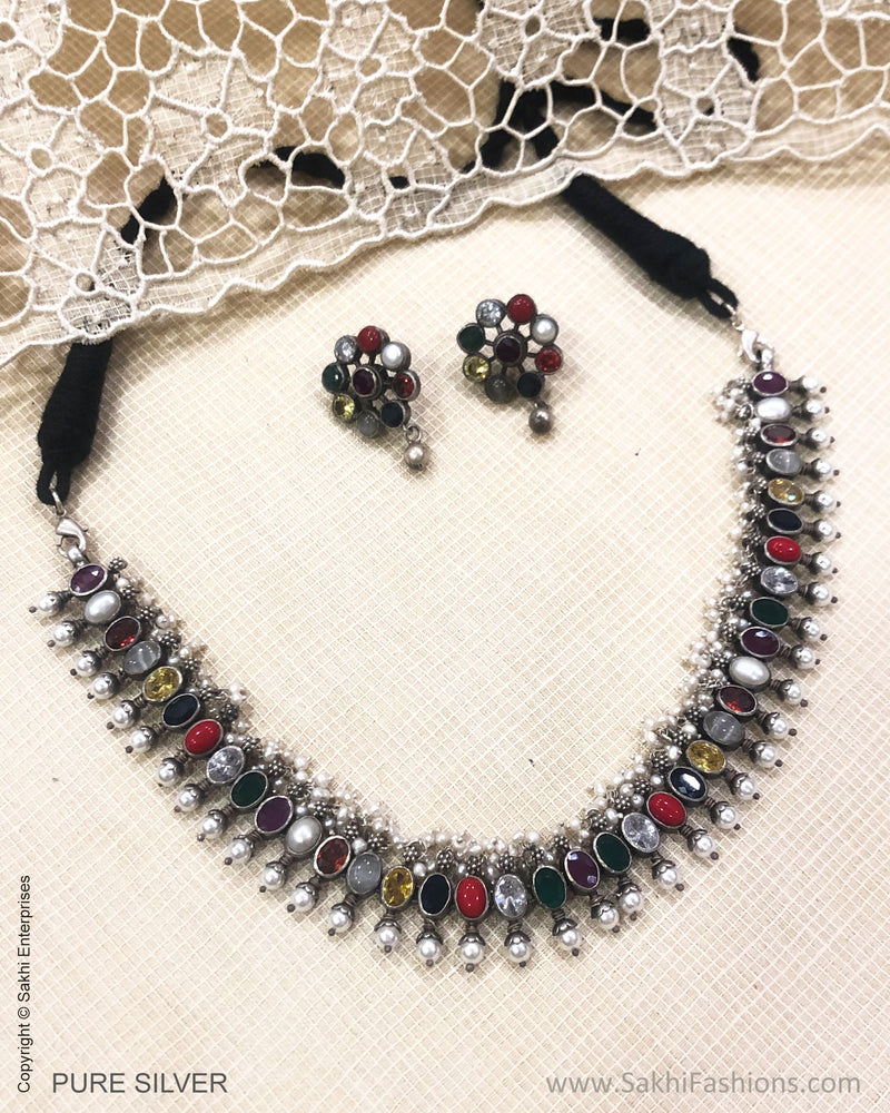 ASDS-35063 Silver Navrathan Mala