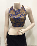 BL-S26680 Blue Banarsi RBlouse