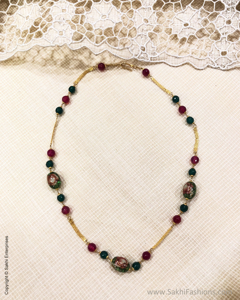 AGDR-5814 Red Green Gold Mala
