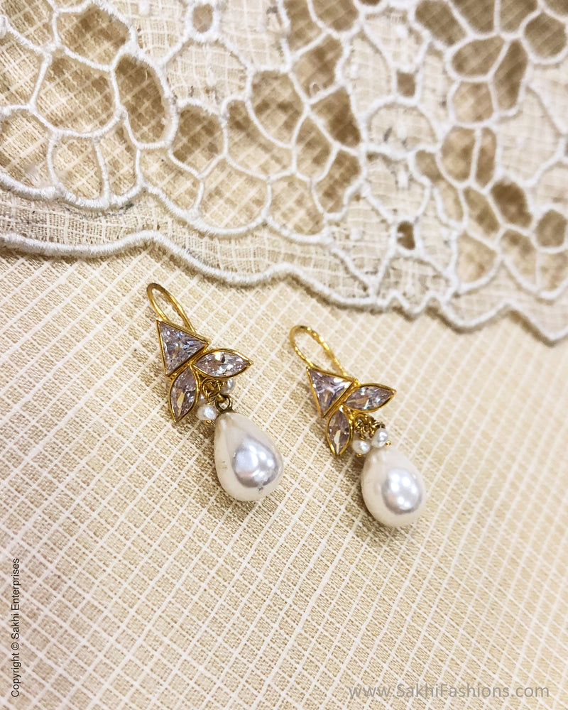 AGDS-a32468 Pearl gold earring