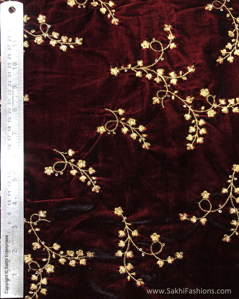BL-F28941 Maroon Velvet Fabric