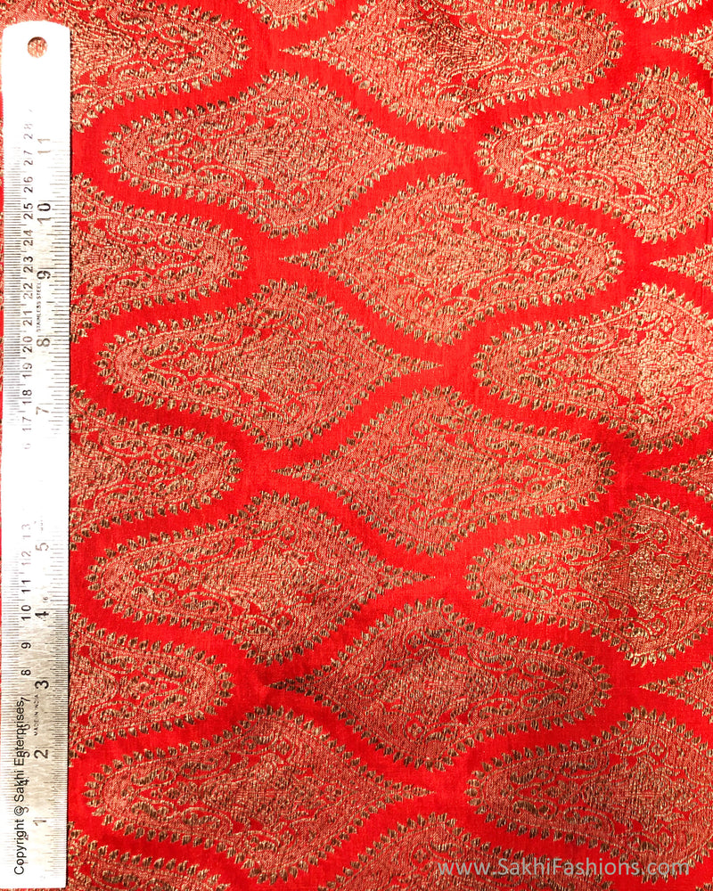 BL-F35264 Red Banarsi BlouseF