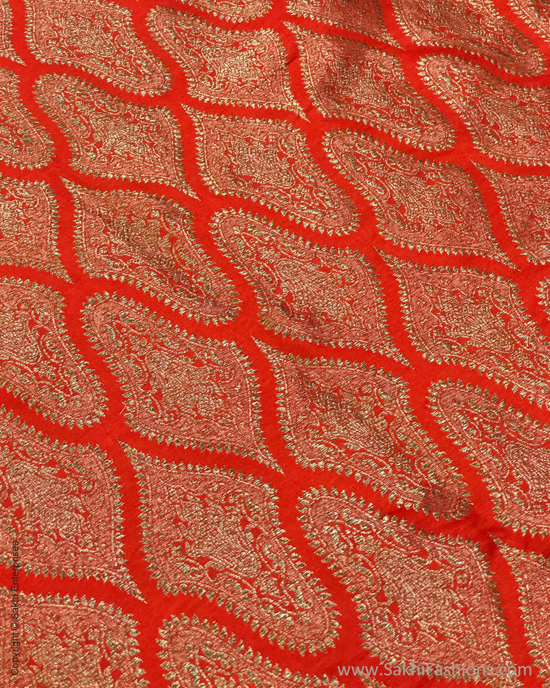 BL-F35264 Red Banarsi BlouseF