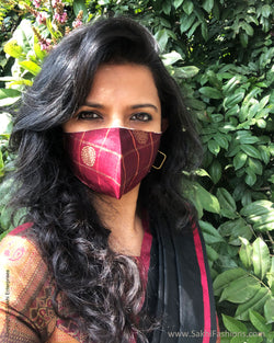 E-MSK10092 Maroon Kanchi mask
