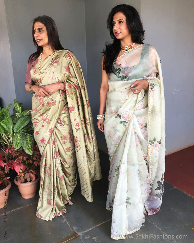 EE-S35073 Organza Floral sari