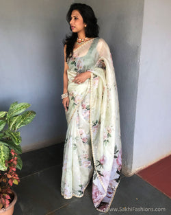 EE-S35073 Organza Floral sari