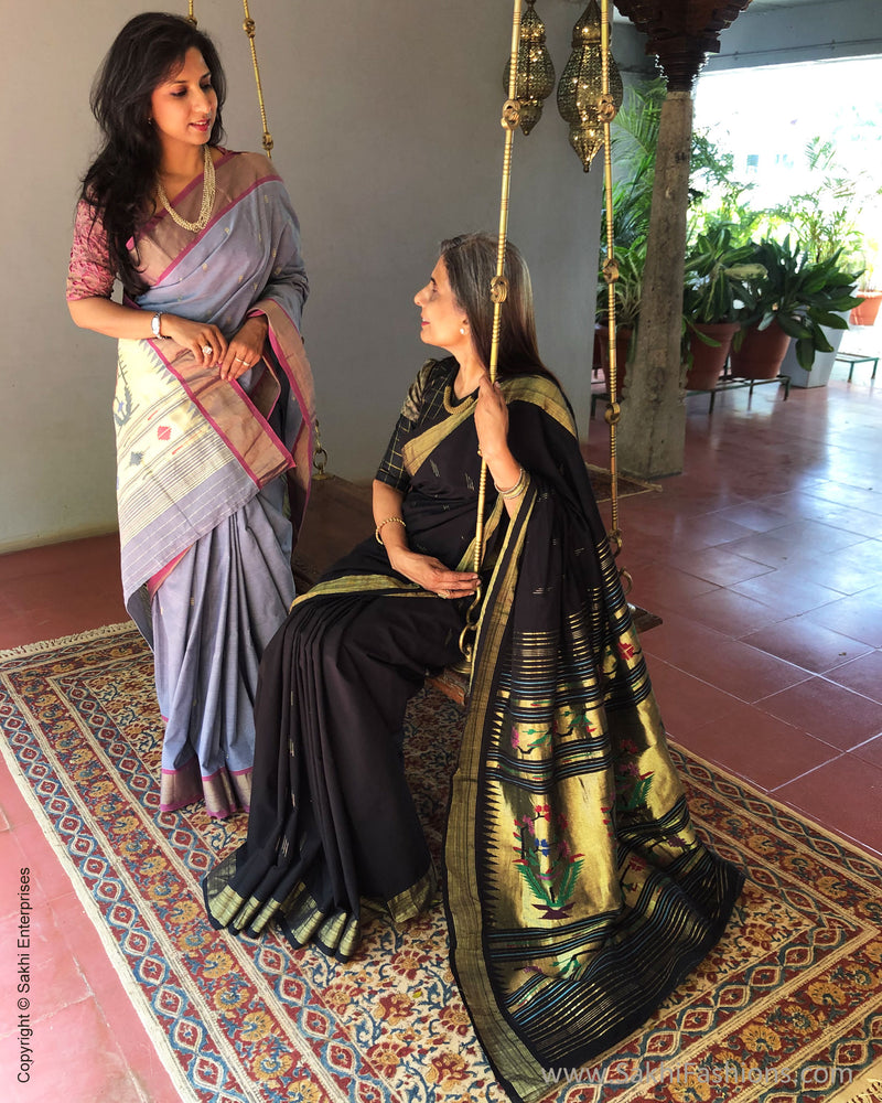 EE-S36087 Black Paithani Sari