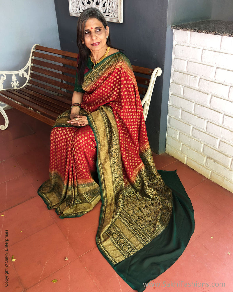EE-S2137R Red Banarsi Georgette