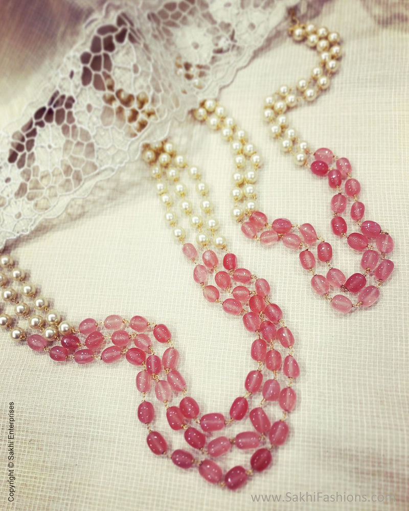 AJDS-38404 Peach Pearl Mala