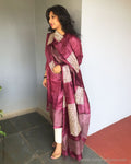 EE-S37296 Burgundy Tussar